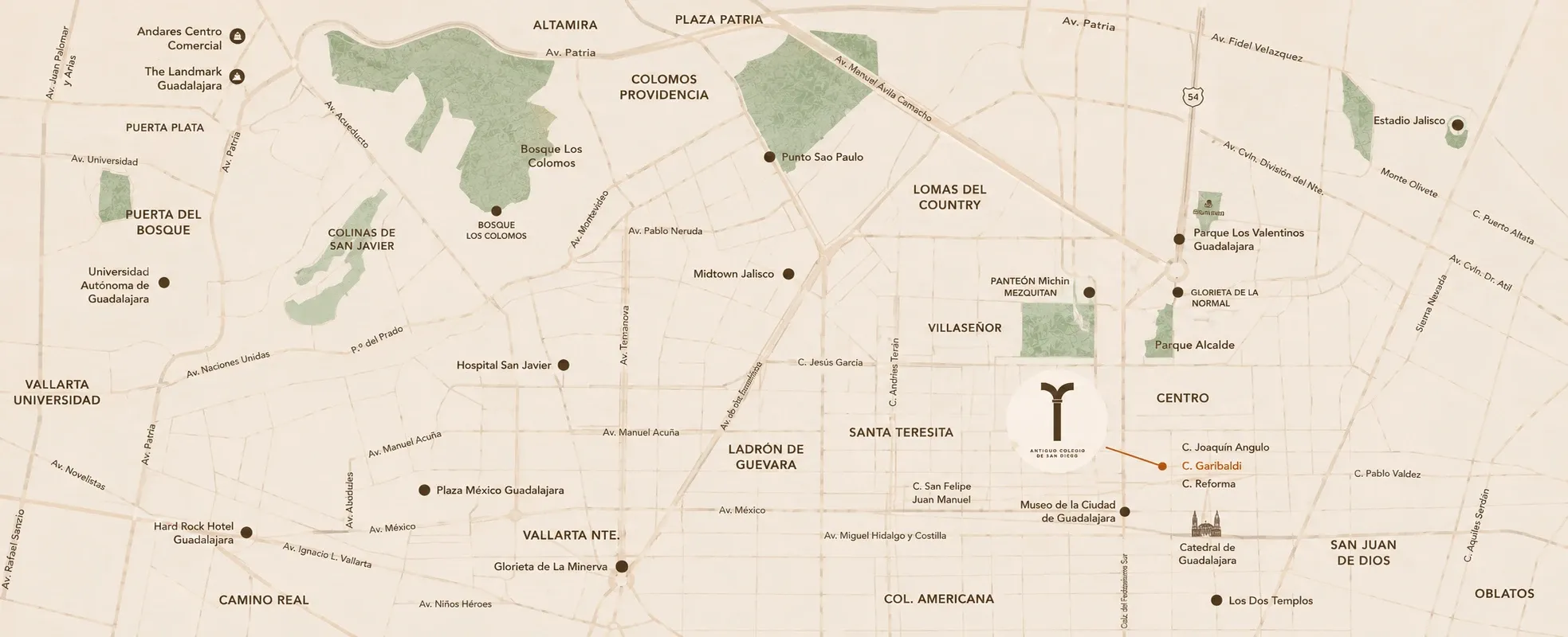 Mapa de ANTIGUO COLEGIO DE SAN DIEGO